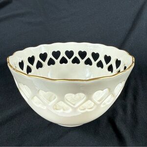 Vintage Lenox Heart Collection Gold trim bowl